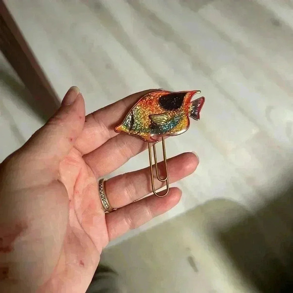 5/$25 Tropical fish page saver metal vintage bookmark for  him or her - Picture 3 of 5